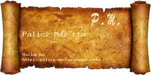 Palicz Márta névjegykártya